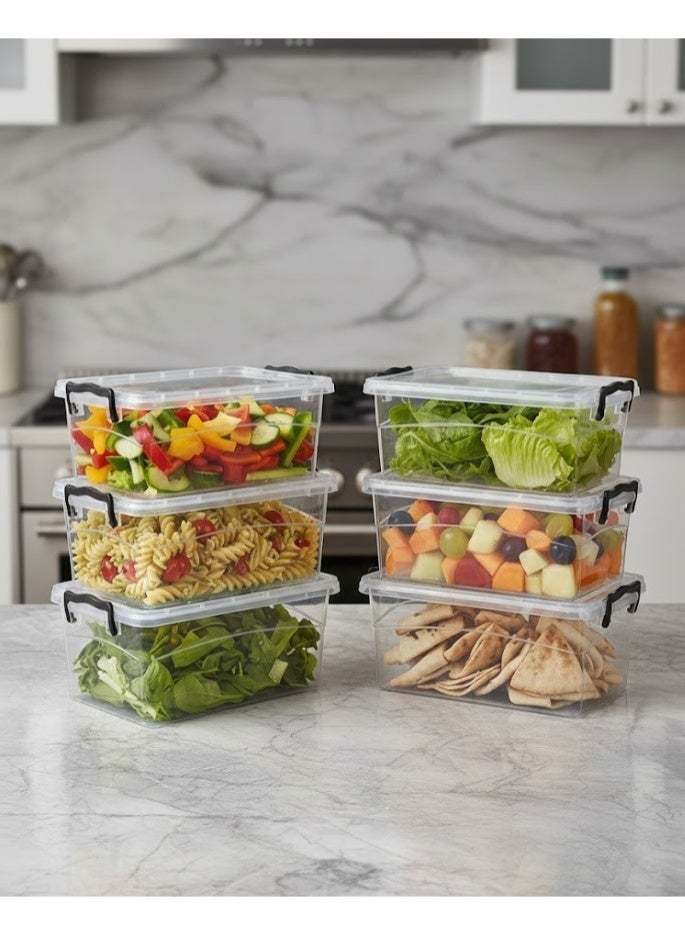 فافيلا طقم علب بلاستيك متعدد الاستخدامات-6 قطعة جودة عالية - سعة1.2 لتر - Image 1